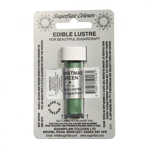 Sugarflair Edible Lustre Christmas Green 2g