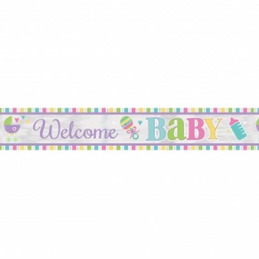 Welcome Baby Foil Banner 25 Feet