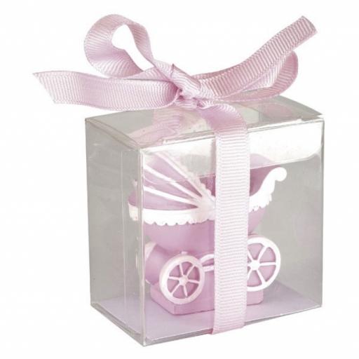 Baby Shower Candle Pram 50 x 25 x 50mm Pink