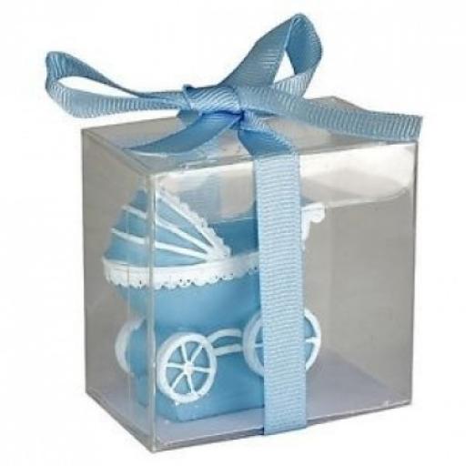 Baby Shower Candle Pram 50 x 25 x 50mm Blue