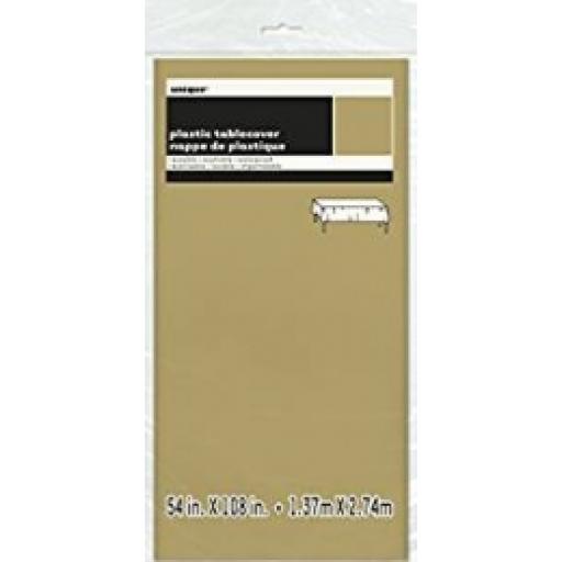 Plastic Tablecover Gold Oblong 54x108 inch