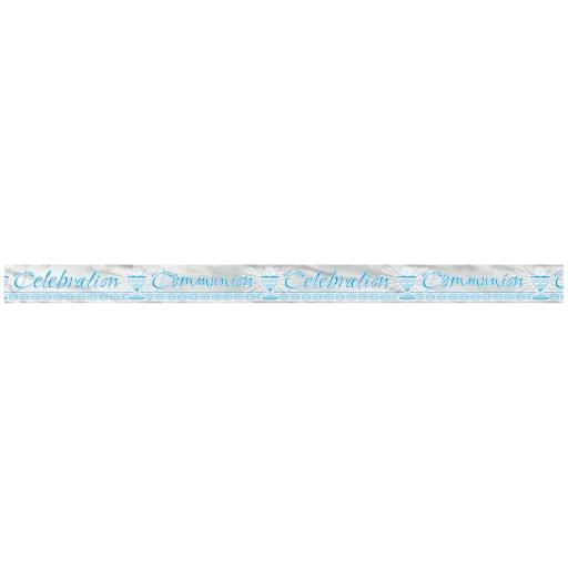 Communion Celebration Foil Blue & Silver Banner 12Ft long