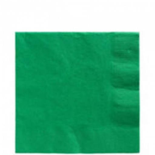 20 Festive Green Dinner Napkins 2ply/40cm