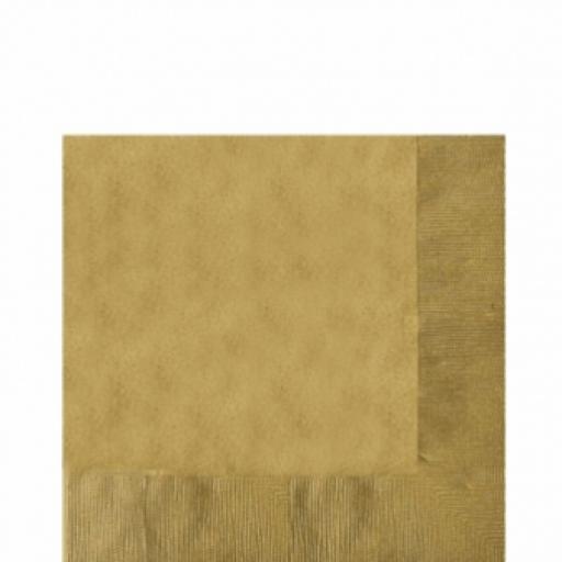 20 Gold Dinner Napkins 2ply / 40cm