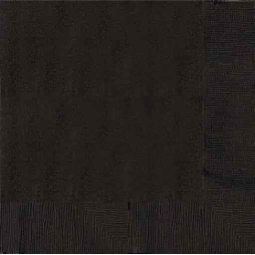 20 Jet Black Dinner Napkins 2ply/40cm