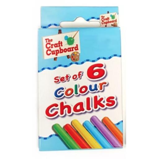 Set of 6 Coloured Chalks 3 For £1 Party Bag Filler