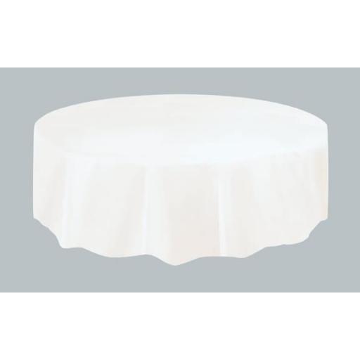 Plastic Table Cover, 84" Round, White