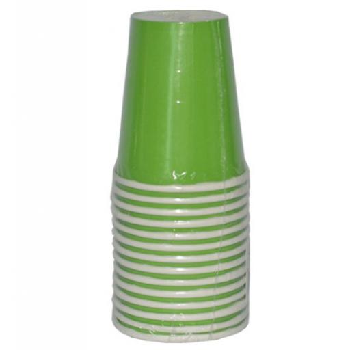 14 Lime Green Paper Party Cups 9oz