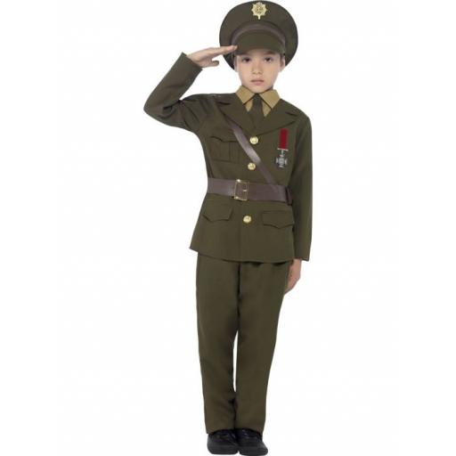 Army Officer Costume Large Size Age 10-12