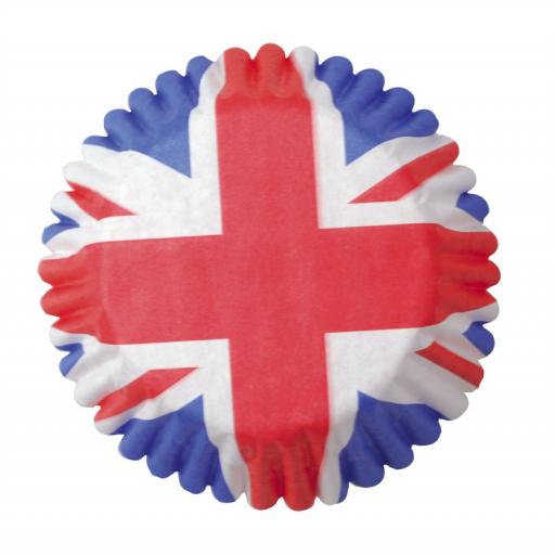 45mm Union Jack Baking Cases - 54 per pack