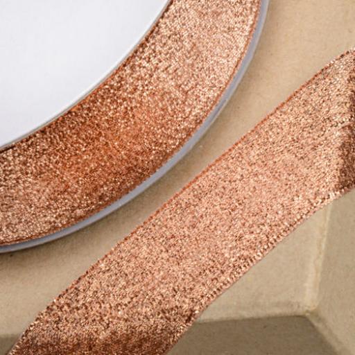 Rose Gold Lurex Ribbon 25mm x 1m