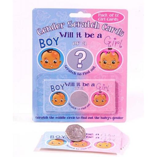 Baby Shower Gender Reveal Scratch cards Pack Of 12 Girl Cards