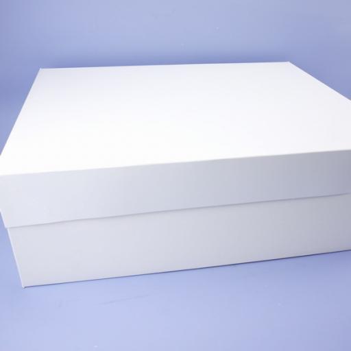 18x14in Cake Box & Lid White Stapleless