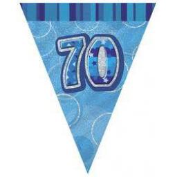 Flag Banner Blue Glitz 70th