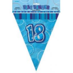 Flag Banner Blue Glitz 18th