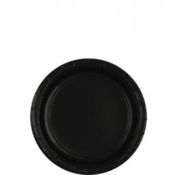 8 Jet Black Paper Plates 9 inch