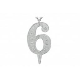 Silver Plastic 6 With Candle & Holder