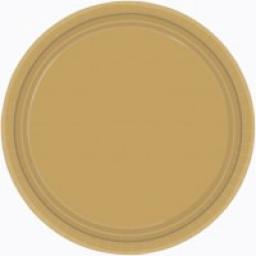 8 Paper Party Plates Old Gold 7inch