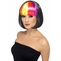 Partyrama Wig 12 inShort Bob with Rainbow Fringe