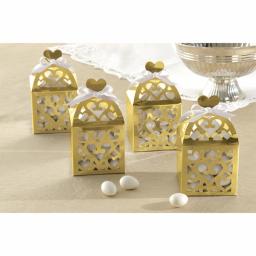 Gold Favor Lantern Boxes 50pcs