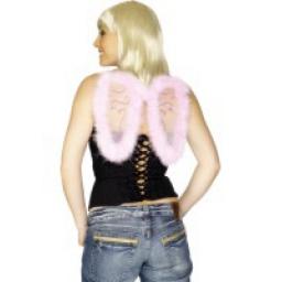 Mini Glitter Wings Pink Marabou Trim