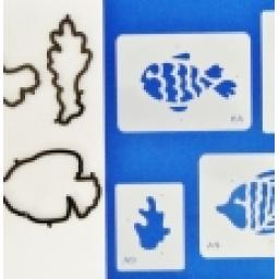 Cake Stencil & Cutters Set Fish P/W