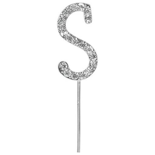Diamante Letter S Cake Topper Decoration