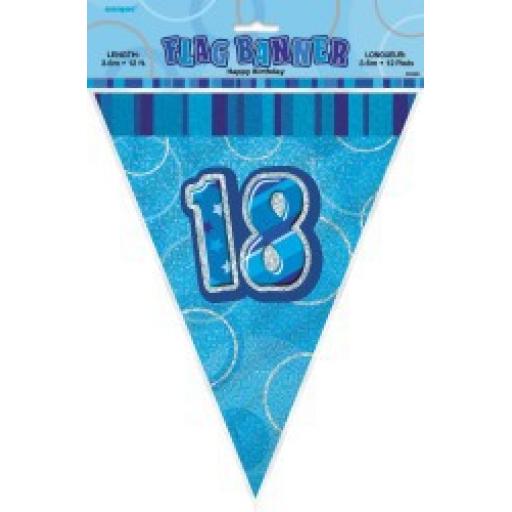 Flag Banner Blue Glitz 18th