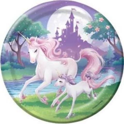 Unicorn Fantasy Party Paper Plates 8ct 22.2cm