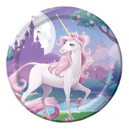 Unicorn Fantasy Party Paper Plates 8ct 17.4cm