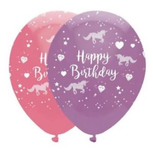 Unicorn Fantasy 6 Printed Latex 12 inch Helium Quality Balloons