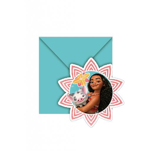 Moana 6 Party Invitations + Envelopes