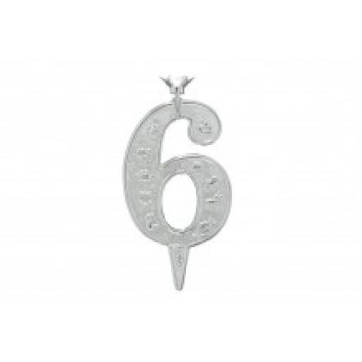 Silver Plastic 6 With Candle & Holder
