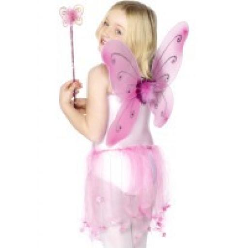 Pink Butterfly Wings & Wand 38x42cm