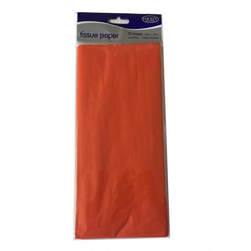 Orange Tissue Paper 10 sheets 50 x 75cm