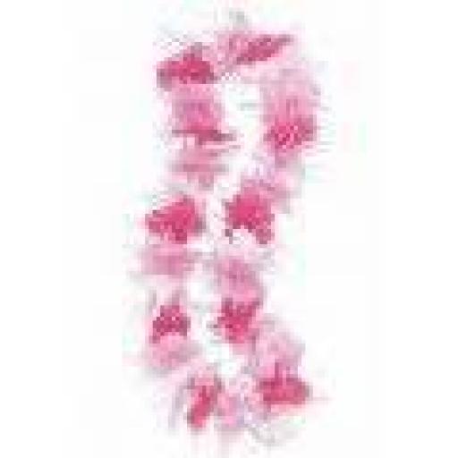 Dazzle Pink & White Lei 33 inch