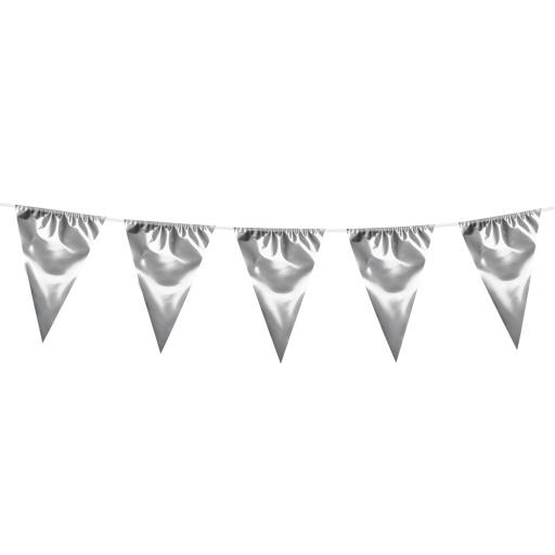 10m Plastic Giant Silver Bunting Garland