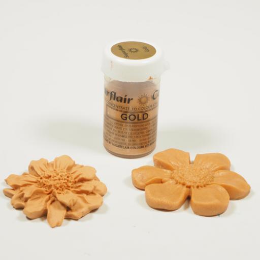 Sugarflair Paste Colours Gold Satin - 25g