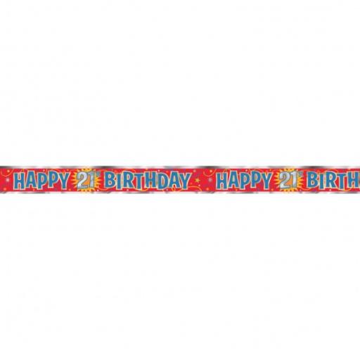 12 Foot Happy 21st Birthday Banner