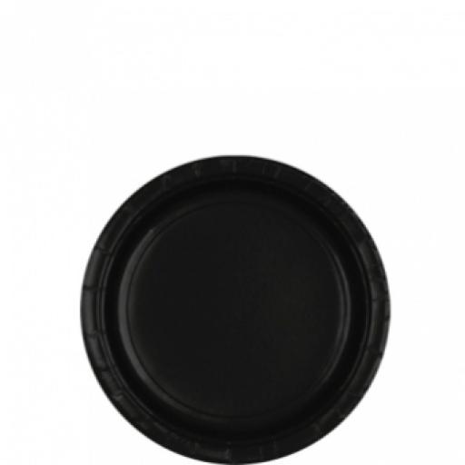 8 Jet Black Paper Plates 8ct 7 inch