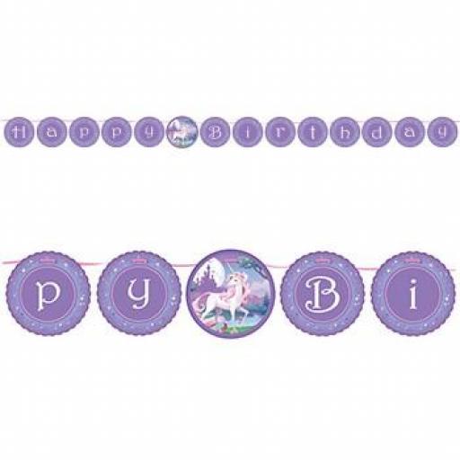 Unicorn Happy Birthday Circle Ribbon Banner 2.28m