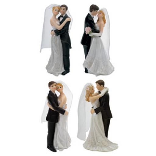 White Bride & Groom Standing 4 Assorted H.130mm