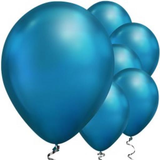 Blue Chrome Balloons - 11" Latex Qualitex 25 pcs