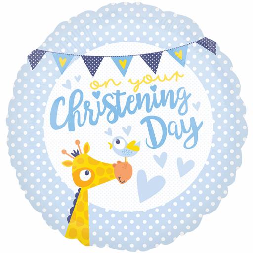 Christening Day Blue Standard 18 inch Foil Balloon Helium quality