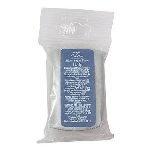 Metallic Silver Sugar Paste 100g