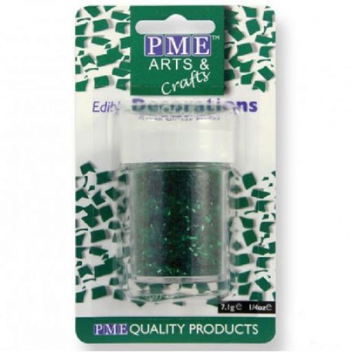 PME Edible Green Glitter Flakes 7g