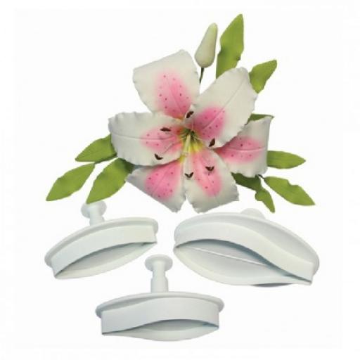 Veined Lily Medium Plunger Cutters Set