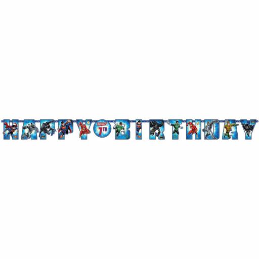 Justice League Jumbo Letter Banner 3.2m x 30cm