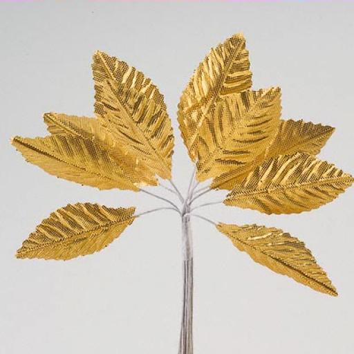 Satin Leaves Gold 36pcs Per Pack Size 40x25mm