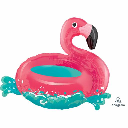 Floating Flamingo  Foil Balloon 30 X 27 in